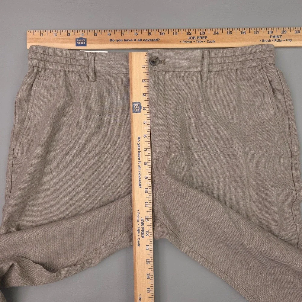 Banana Republic Pants Men 36x29 Brown Linen Cotton Athletic Tapered Chino Casual